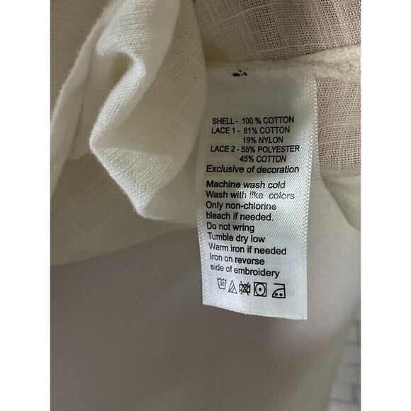 Anthropologie Calligraphie XS White Boho Lace Crochet Cotton Blouse Cottage - Picture 12 of 12